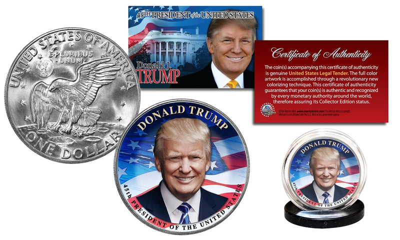 DONALD TRUMP Pres. Official Genuine Legal Tender IKE EISENHOWER $1 Dollar Coin-1