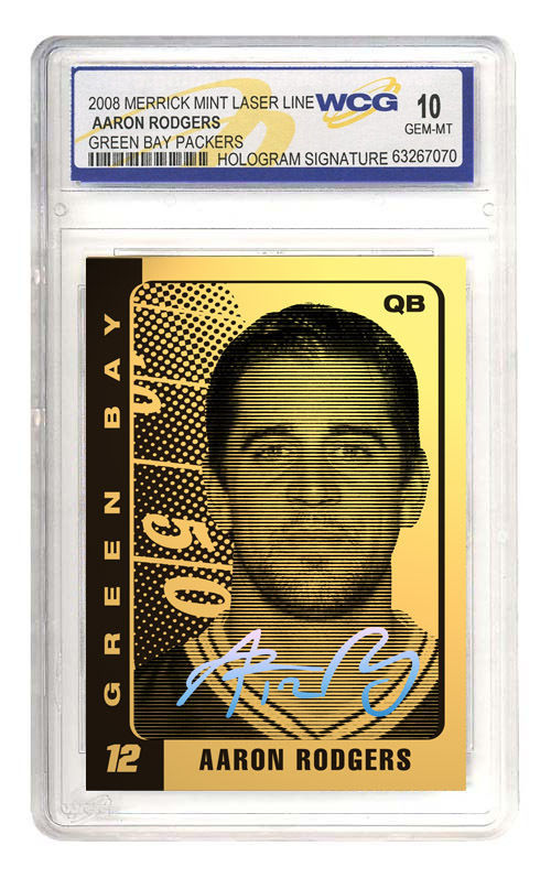 AARON RODGERS Green Bay Packers 23K GOLD CARD Hologram Signature - GEM-MINT 10-2