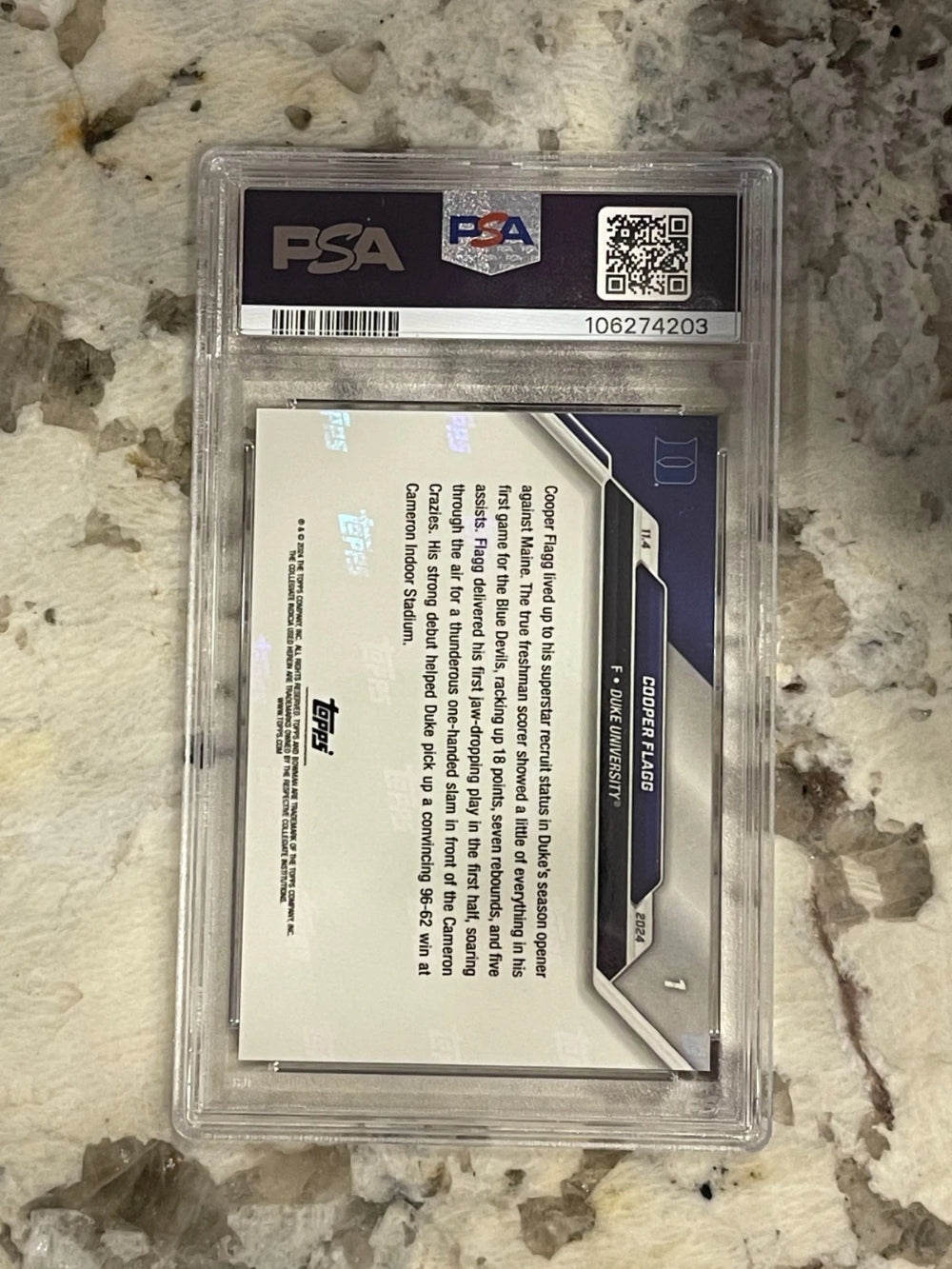 2024-25 Bowman U Now Cooper Flagg #1 PSA 10-2