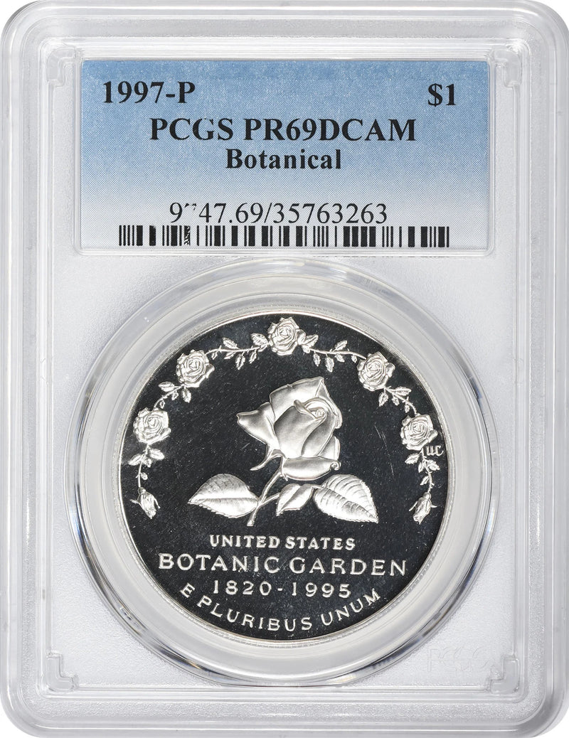 1997-P Botanical Silver Commemorative Dollar PR69DCAM PCGS Proof 69 Deep Cameo-1