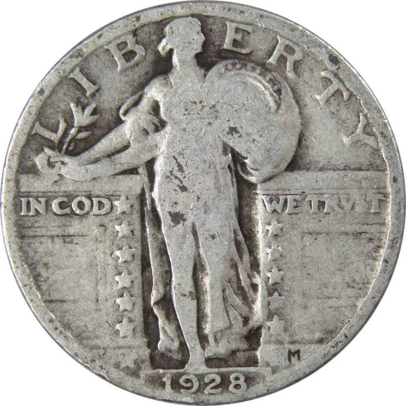 1928 Standing Liberty Quarter Circulated Silver 25c Coin Collectible-1