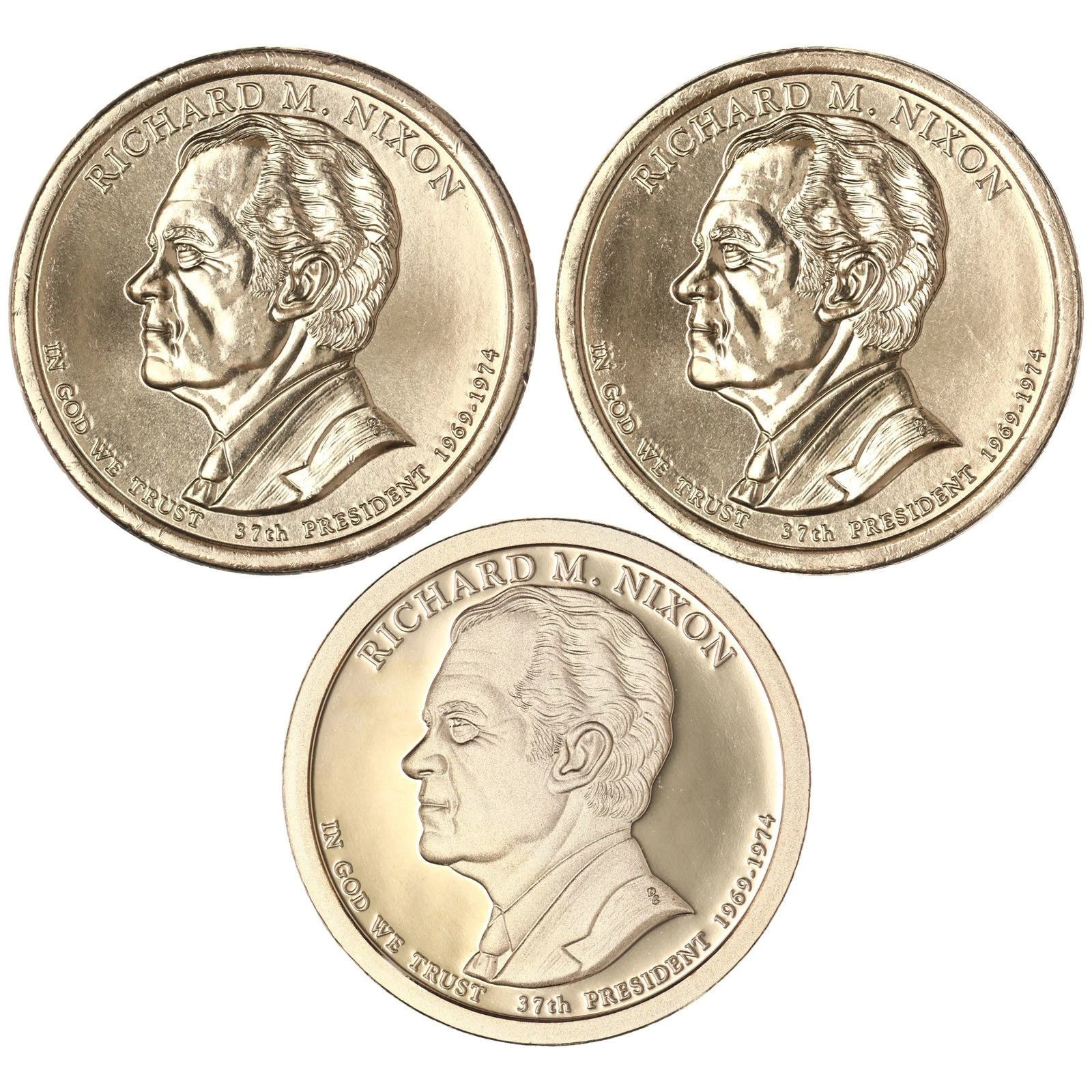 2016 P D S Richard M Nixon Presidential Dollar Year Set Proof & BU US 3 Coins-5