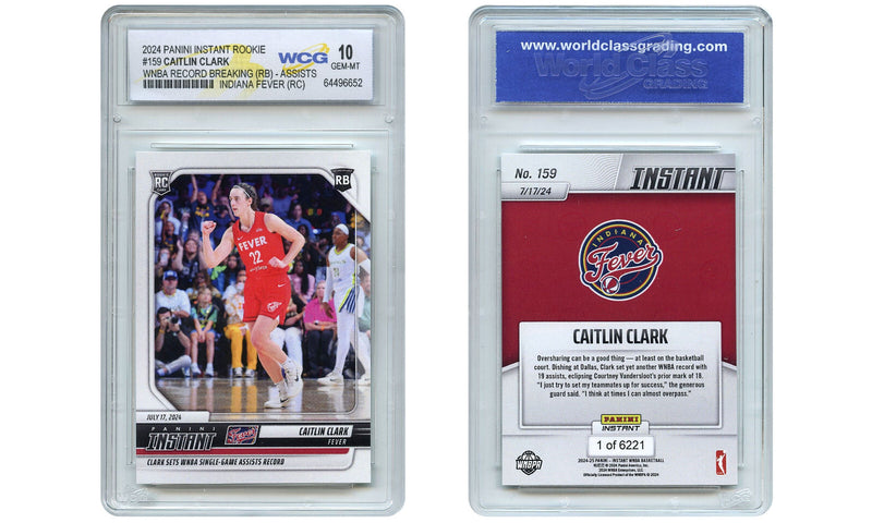 2024 Panini Caitlin Clark WNBA Assists Record #159 ROOKIE CARD - GEM MINT 10-2