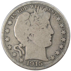 1915 D Barber Half Dollar G Good 90% Silver 50c US Type Coin Collectible-1
