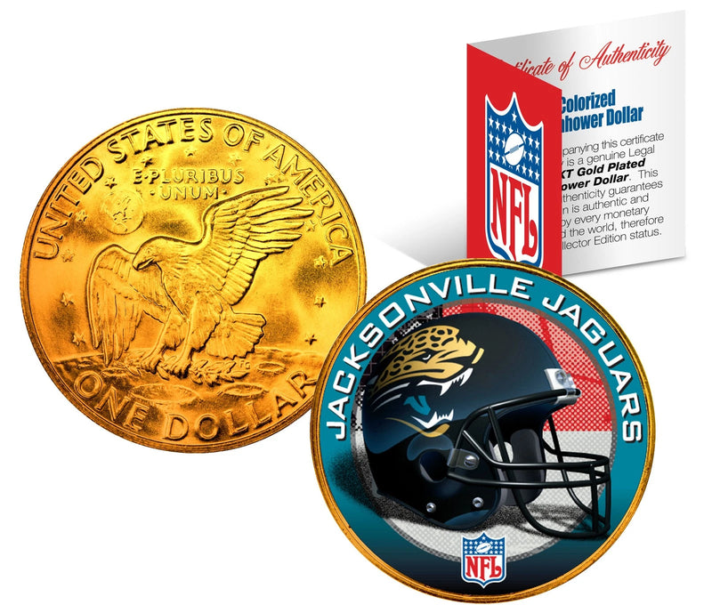 JACKSONVILLE JAGUARS NFL 24K Gold Plated IKE Dollar US Coin *NFL LICENSED*-1