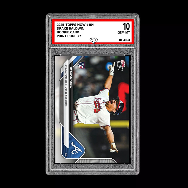 Graded 10 Drake Baldwin #154 RC Rookie 2025 MLB TOPPS NOW Card SP SSP-1