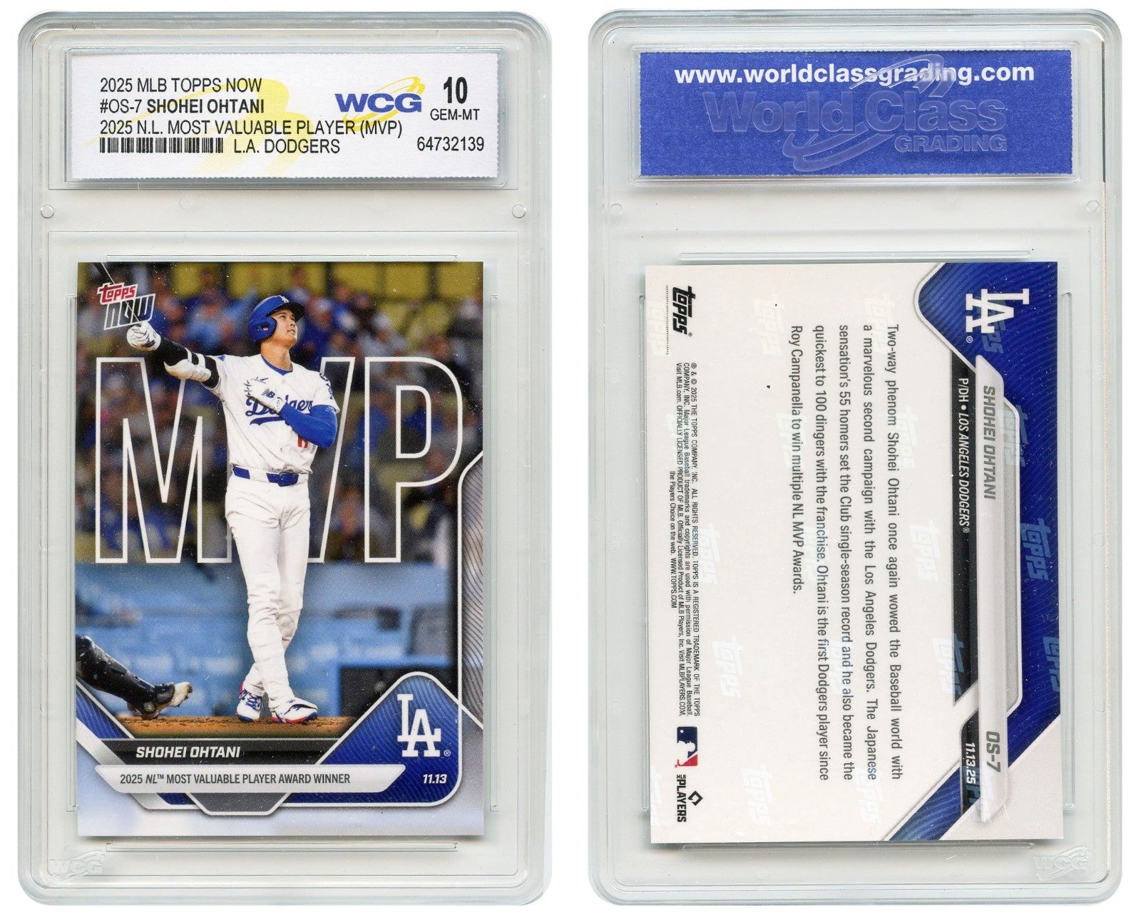 2025 MLB Topps Now SHOHEI OHTANI Most Valuable Player MVP Card #OS-7 GEM MINT 10-1