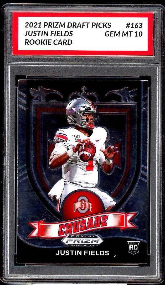 JUSTIN FIELDS 2021 PANINI SILVER PRIZM DRAFT PICKS GM10 GRADED 10 ROOKIE CARD RC-1
