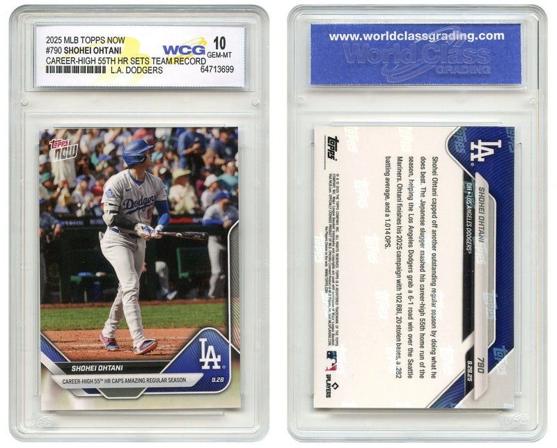 2025 Topps SHOHEI OHTANI Dodgers Career High 55th HR Card #790 - GEM-MINT 10-1