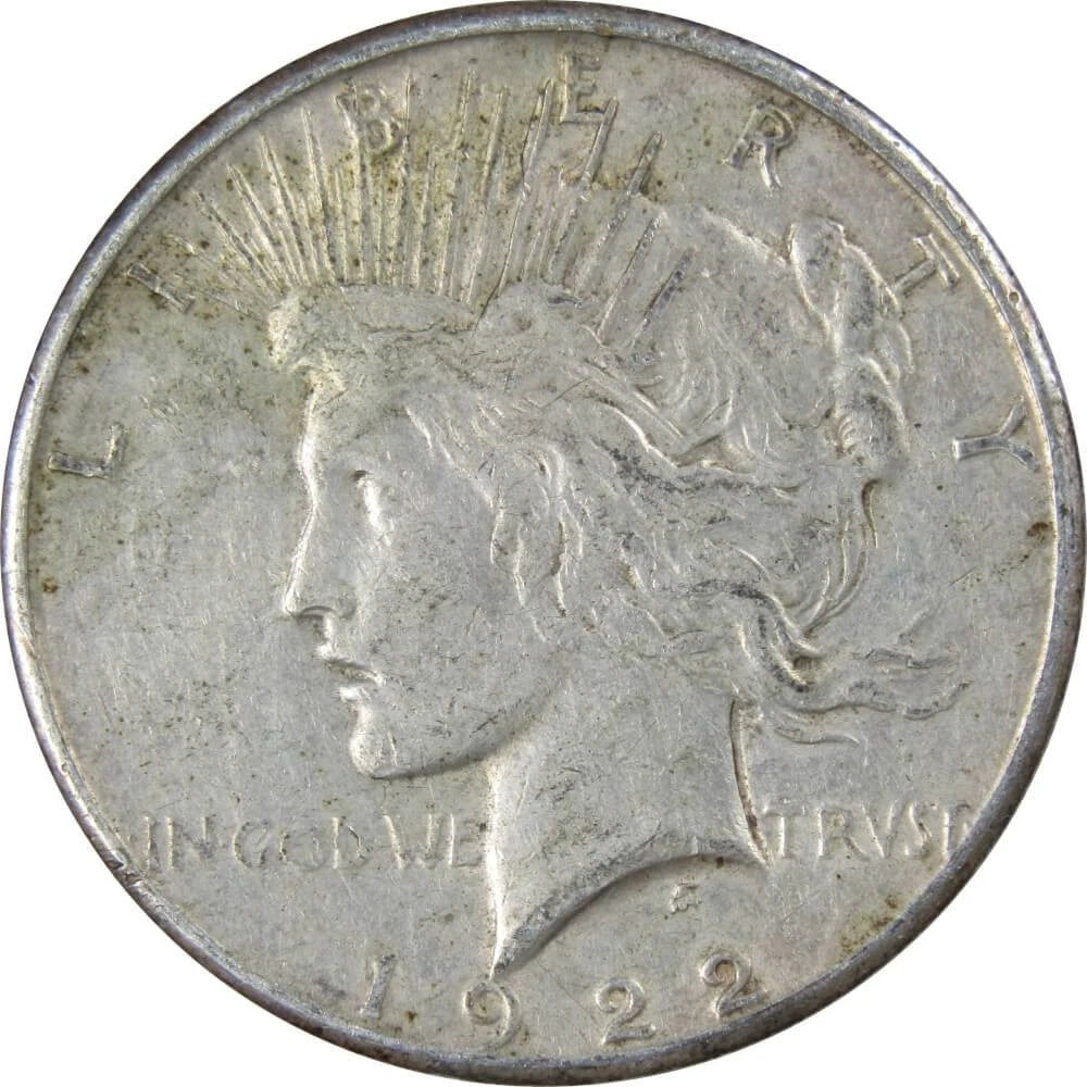 1922 S Peace Dollar F Fine 90% Silver $1 US Coin Collectible-1
