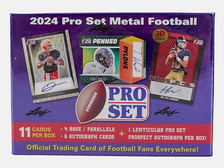 2024 Leaf Pro Set Metal Football Factory Sealed Hobby Box-1
