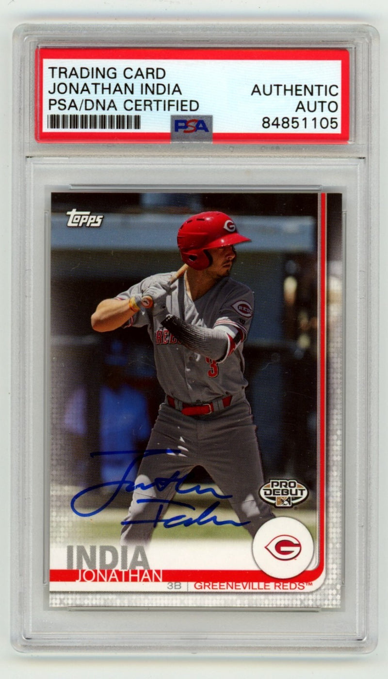 Jonathan India 2019 Topps Pro Debut #6 Signed Rookie RC PSA Authentic Auto-1