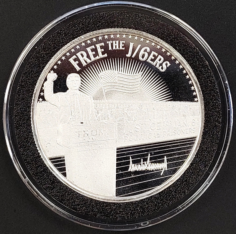 Free the J/6ers, Donald J. Trump, 47th President, 1 Troy Oz .999 Fine Silver!-3