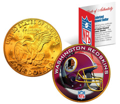 WASHINGTON REDSKINS NFL 24K Gold Plated IKE Dollar US Coin *OFFICIALLY LICENSED*-1