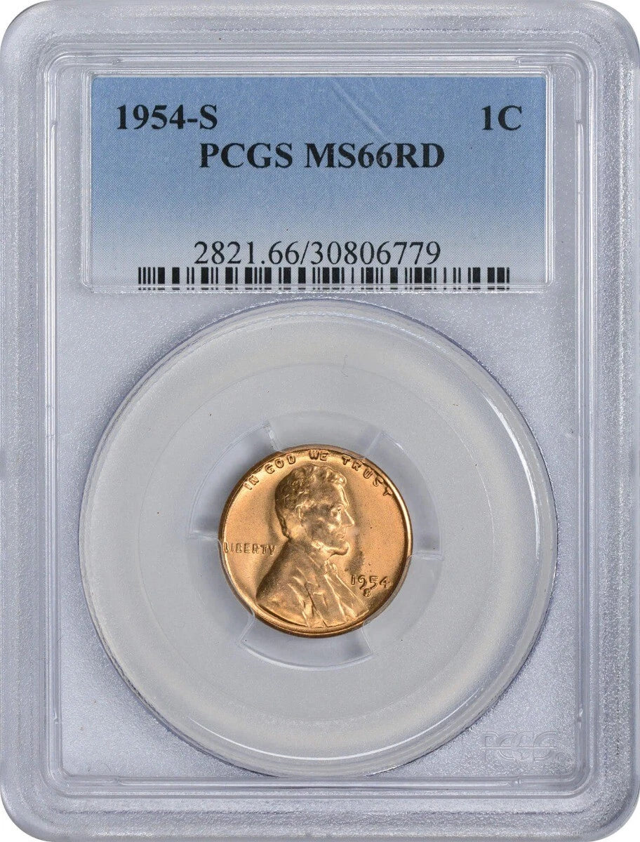1954-S Lincoln Cent MS66RD PCGS-1
