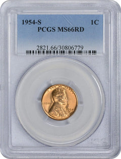 1954-S Lincoln Cent MS66RD PCGS-1