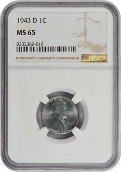 1943-D Steel Lincoln Cent MS65 NGC-1