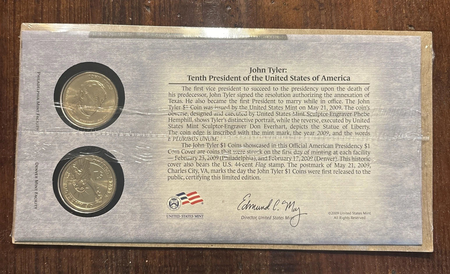 2009 P&D John Tyler Presidential Dollars-3