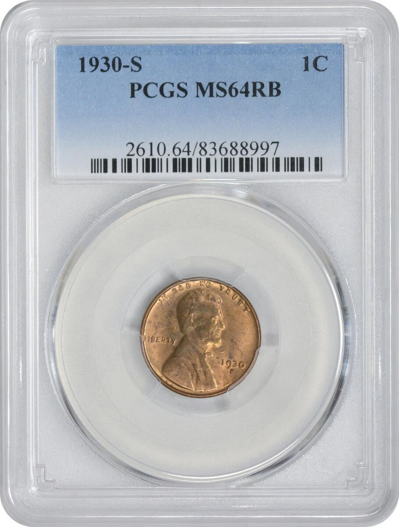 1930-S Lincoln Cent MS64RB PCGS-1