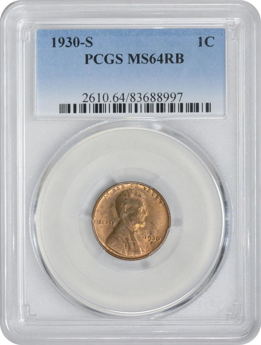 1930-S Lincoln Cent MS64RB PCGS