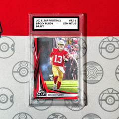 Graded 10 Brock Purdy DRAFT Quarterback 2023 Leaf Draft Football #B2-1-1