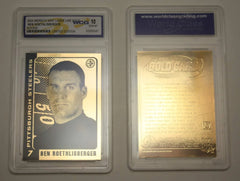 Tarjeta de Oro para Novato de los Pittsburgh Steelers de Ben Roethlisberger 2004. Calificación GEM MINT 10.-1
