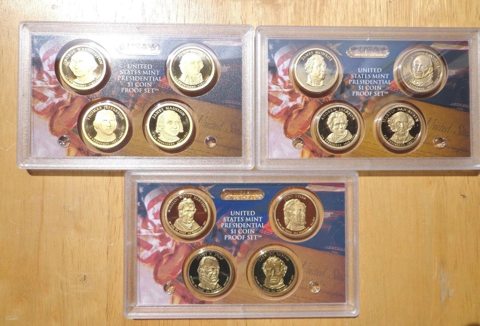 2007 S 2008 S 2009 S Presidential Proof Dollar Set No Box or Coa-2