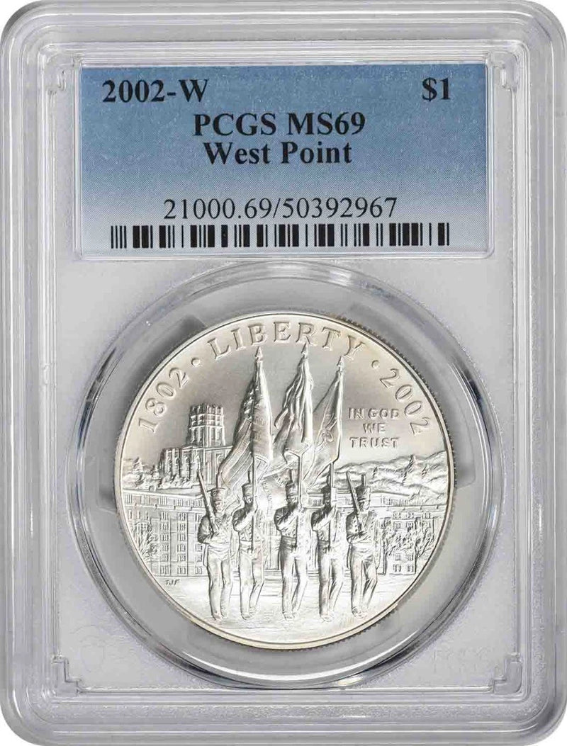 2002-W West Point Commemorative Silver Dollar MS69 PCGS-1
