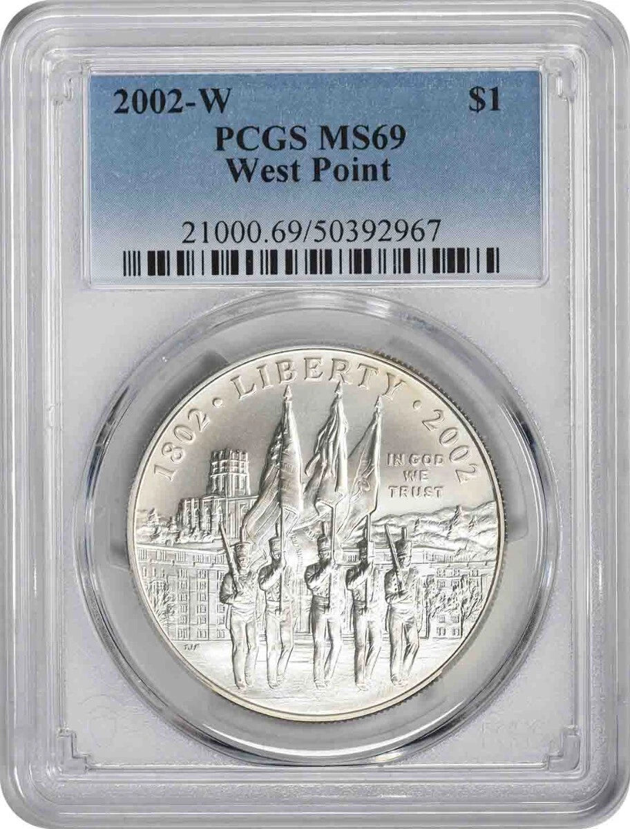 2002-W West Point Commemorative Silver Dollar MS69 PCGS