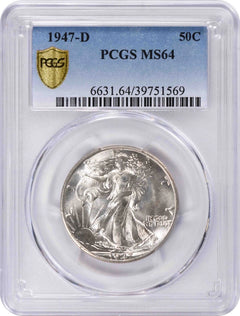 1947-D Walking Liberty Silver Half Dollar MS64 PCGS-1