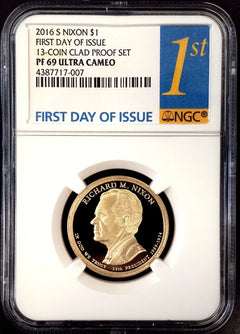 2016 S Proof Richard M. Nixon Dollar, NGC PF 69 Ultra Cameo, First Day of Issue!-2