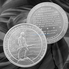 5oz GSM Second Amendment Right to Bear Arms BU Silver Round Coin in CAPSULE!-3