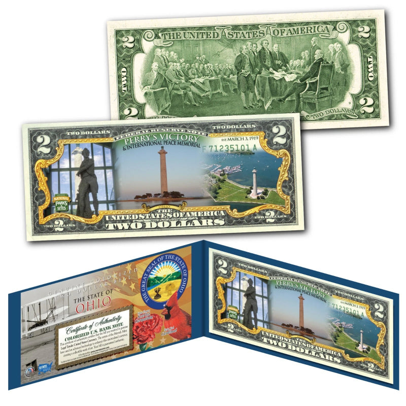 PERRY'S VICTORY NATIONAL PARK Ohio Genuine Legal Tender $2 Bill-2
