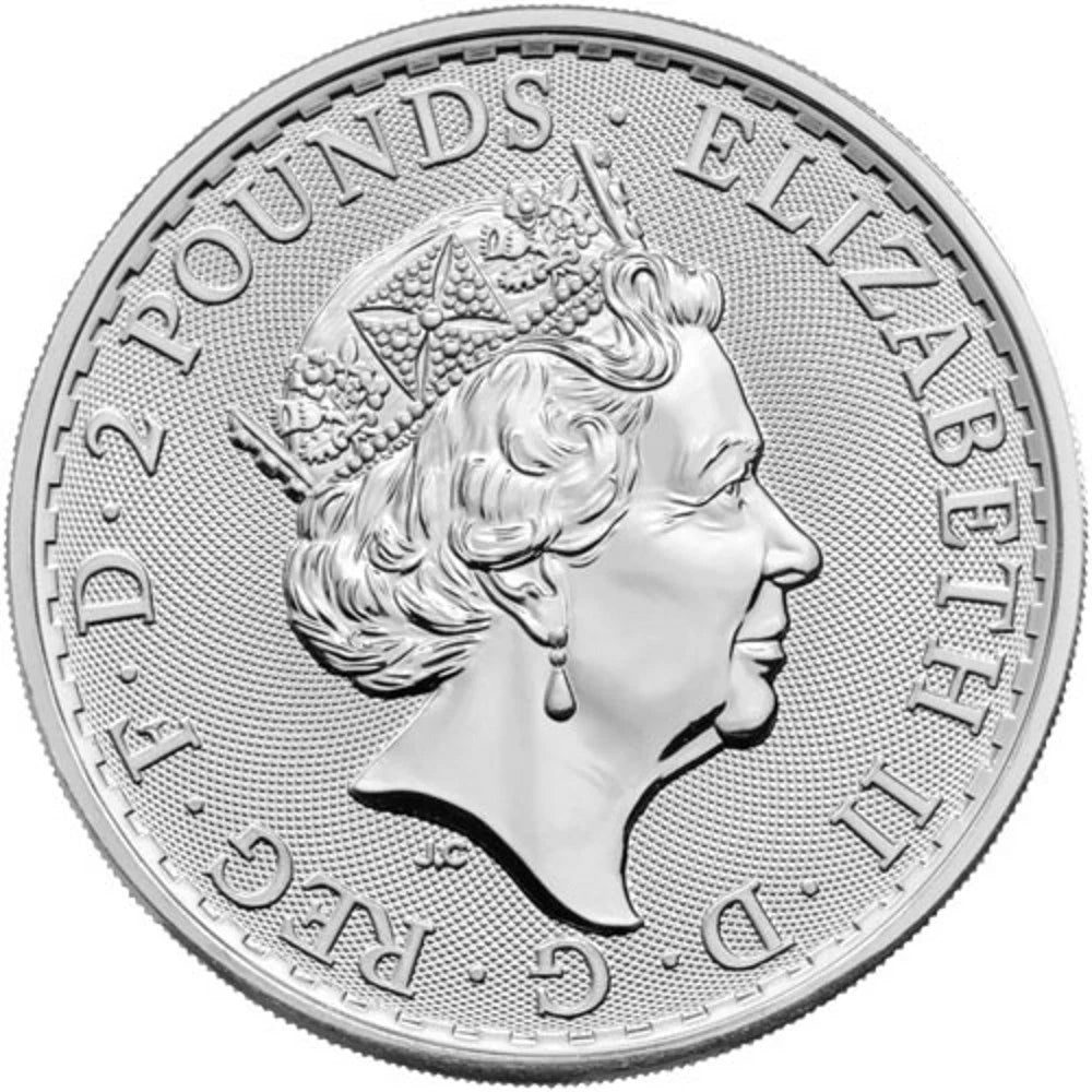 Random Year - U.K. 2 Pound 1 oz .999 Fine Silver King Charles Britannia BU-3