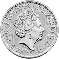 Random Year - U.K. 2 Pound 1 oz .999 Fine Silver King Charles Britannia BU-3