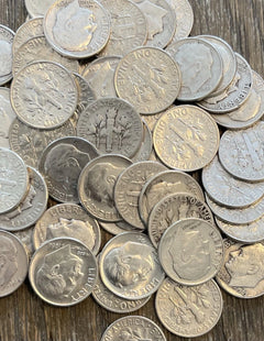 Roosevelt Dime Full Roll, 50 monedas - 90% plata - Circulado, ¡elige cuántas!-2