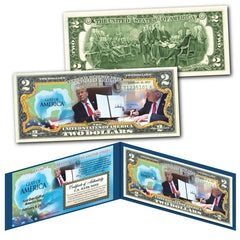 DONALD TRUMP signs GULF OF AMERICA order on January 20, 2025 Genuine US $2 Bill-1
