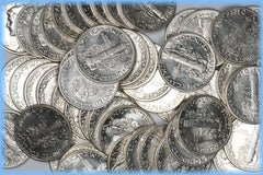 Moneda de diez centavos de plata Mercury Estate ~ UNC++ MS BU ~ Lote antiguo de plata al 90 % RARO ~ UNA MONEDA-1