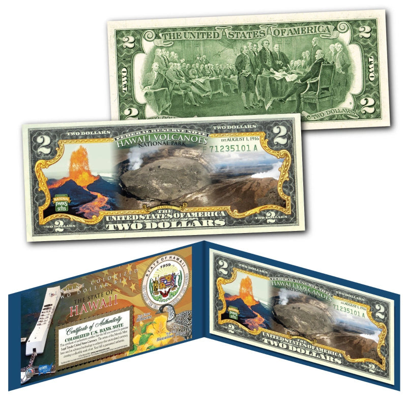HAWAI'I VOLCANOES NATIONAL PARK Hawaii Genuine Legal Tender $2 Bill-1