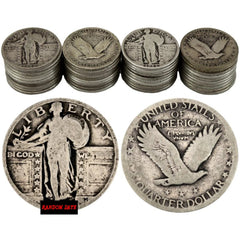 Lote de monedas de plata al 90 % de Standing Liberty Quarters, en circulación. ¡Elige cuántas!-2