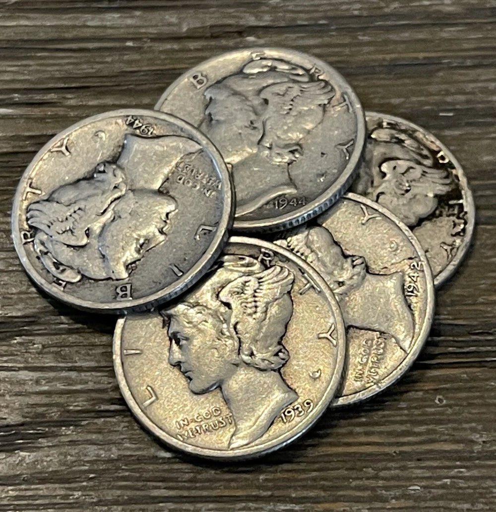 [Lot of 5] Mercury Dimes 1916-1945 90% Silver CHOOSE HOW MANY LOTS OF 5 COINS!-3