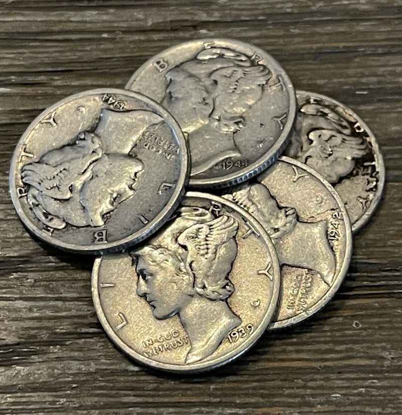 [Lot of 5] Mercury Dimes 1916-1945 90% Silver CHOOSE HOW MANY LOTS OF 5 COINS!-3