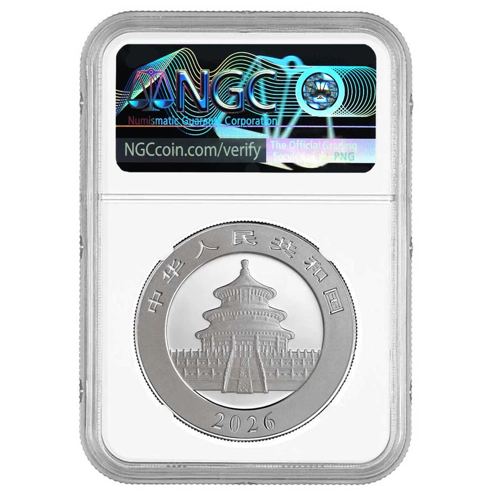China 2026 ¥10 Silver Panda NGC MS70 ER Panda Label