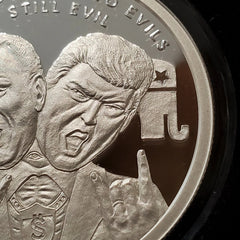 1 oz .999 Silver Shield Proof LESSER OF TWO EVILS Trump 2020 You Vote they win!-2