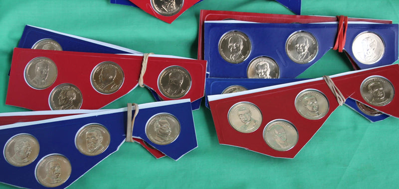 2007 thru 2016 Presidential Golden Dollar 78 P + D UNC $1 Coin Lot Cut Mint Sets-2