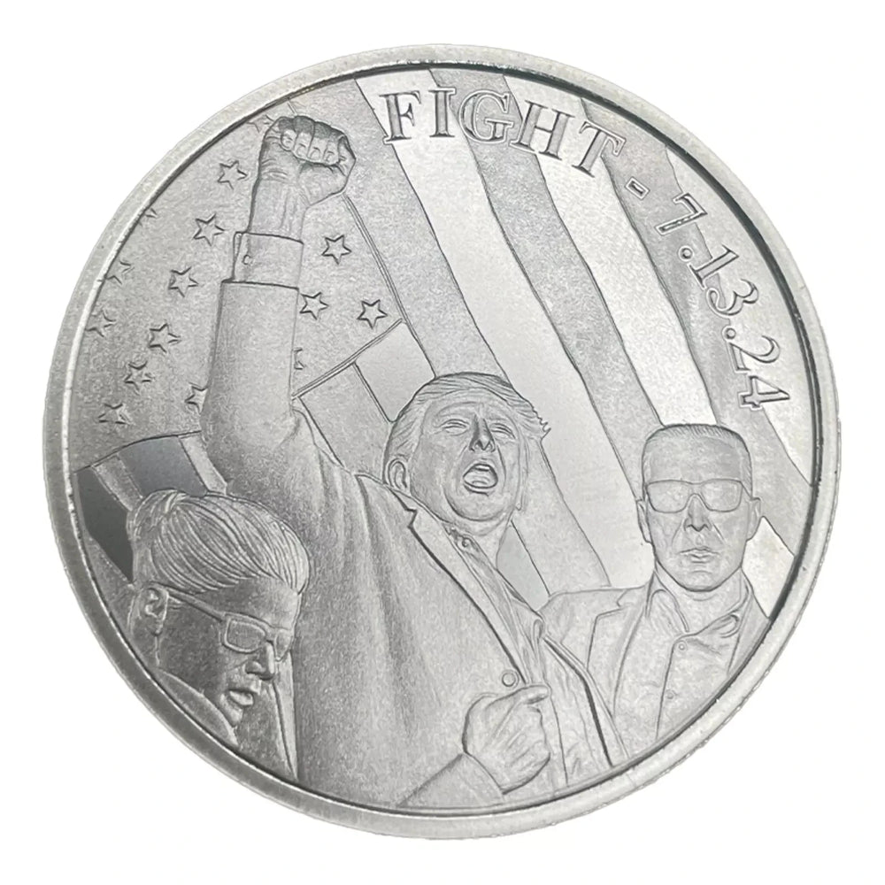 1 Oz .999 Fine Silver TRUMP " Trump fight, fight" Coin Limited Edition-2