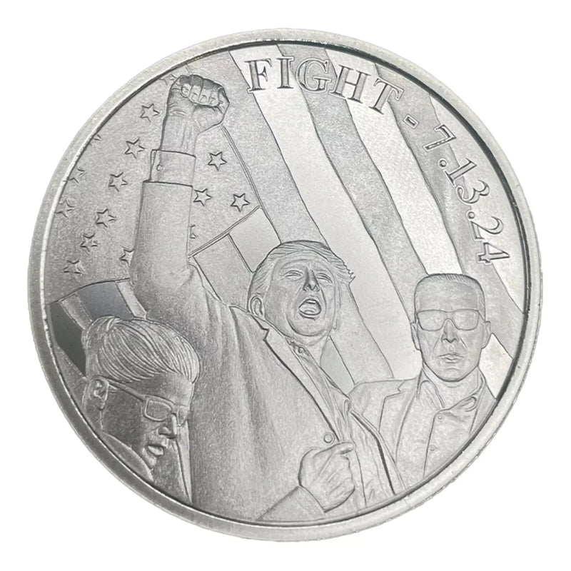 1 Oz .999 Fine Silver TRUMP " Trump fight, fight" Coin Limited Edition-2
