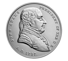 U.S. Mint 1oz .999 Silver John Adams Presidential Silver Medal OGP / COA-2