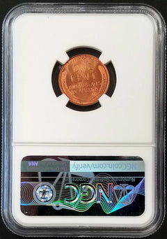 1938 Lincoln Cent certified Mint Error, Reverse Struck Thru, MS 66 RD by NGC!-2