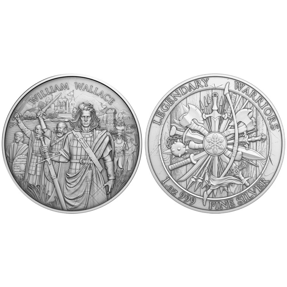 1 Troy oz William Wallace Design .999 Fine Silver Round-1
